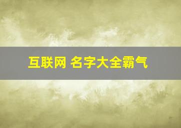 互联网 名字大全霸气